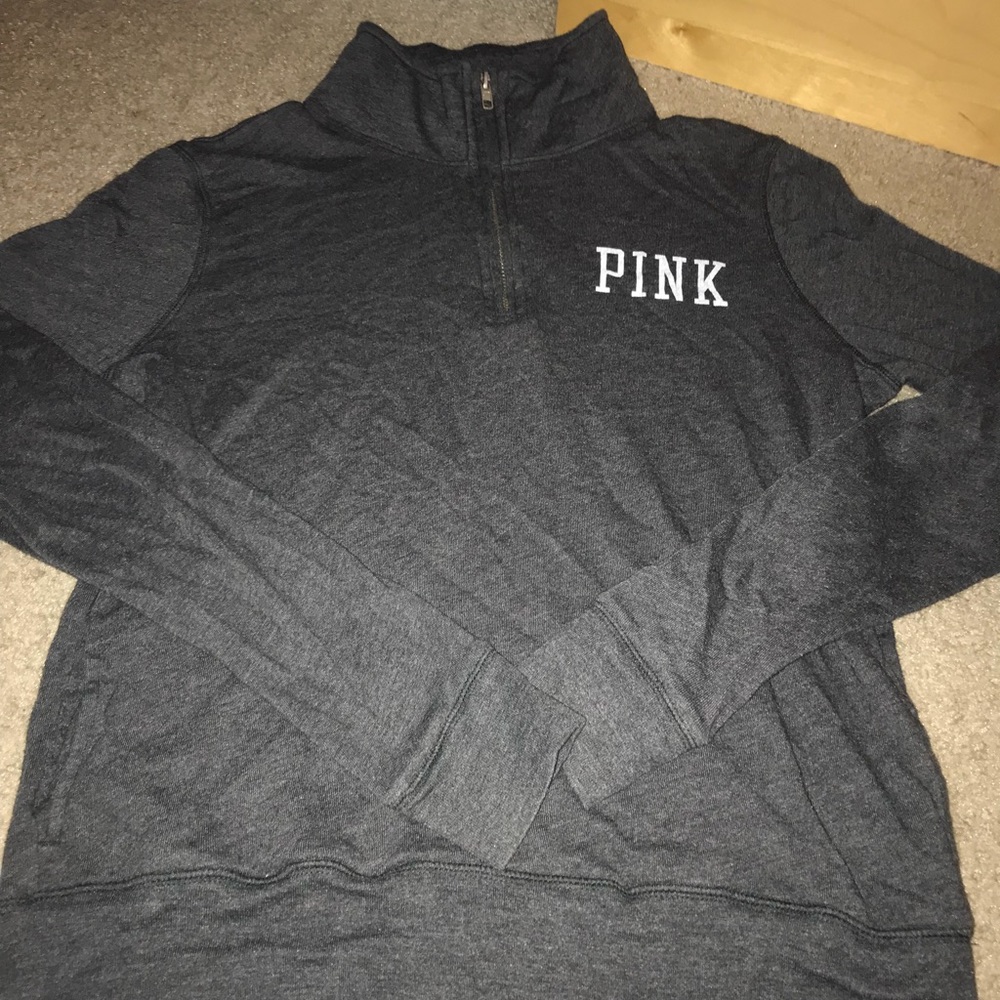 Dark grey quarter zip PINK Victorias Secret hoodie